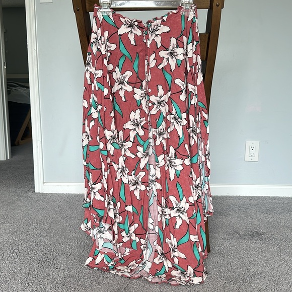 Kalani Rusty Rose Floral Print Midi Skirt - Picture 5 of 5